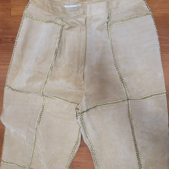 Vintage SMH Leather Suede Pants Camel 16 Pants - Picture 3 of 10